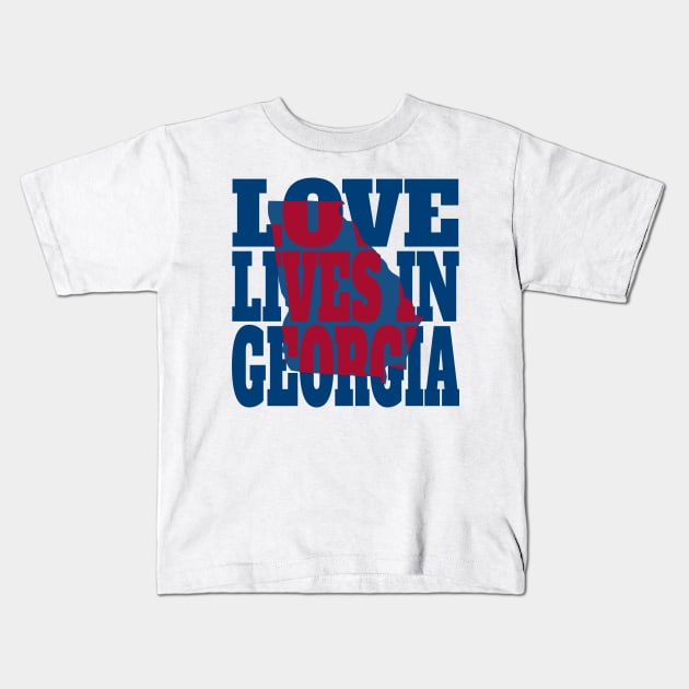 Love Lives in Georgia Kids T-Shirt by DonDota